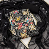 Black Bandhani print Unstitched suit Set for Navratri Celebrations